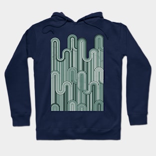 Retro Wavy Stripes - Sage Green T-Shirts and Clothing Hoodie